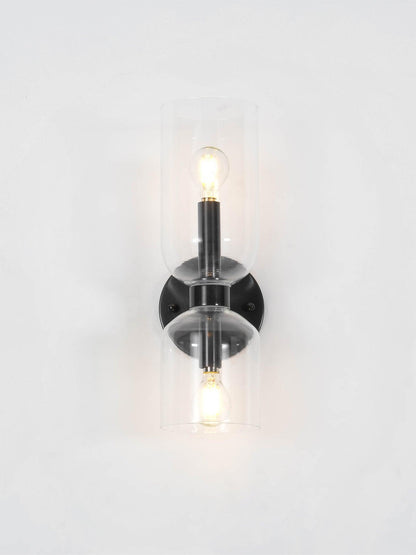 Wall Lamp Set of 2 | Opal & Smoked Glass | Satin Brass & Blackened Brass
