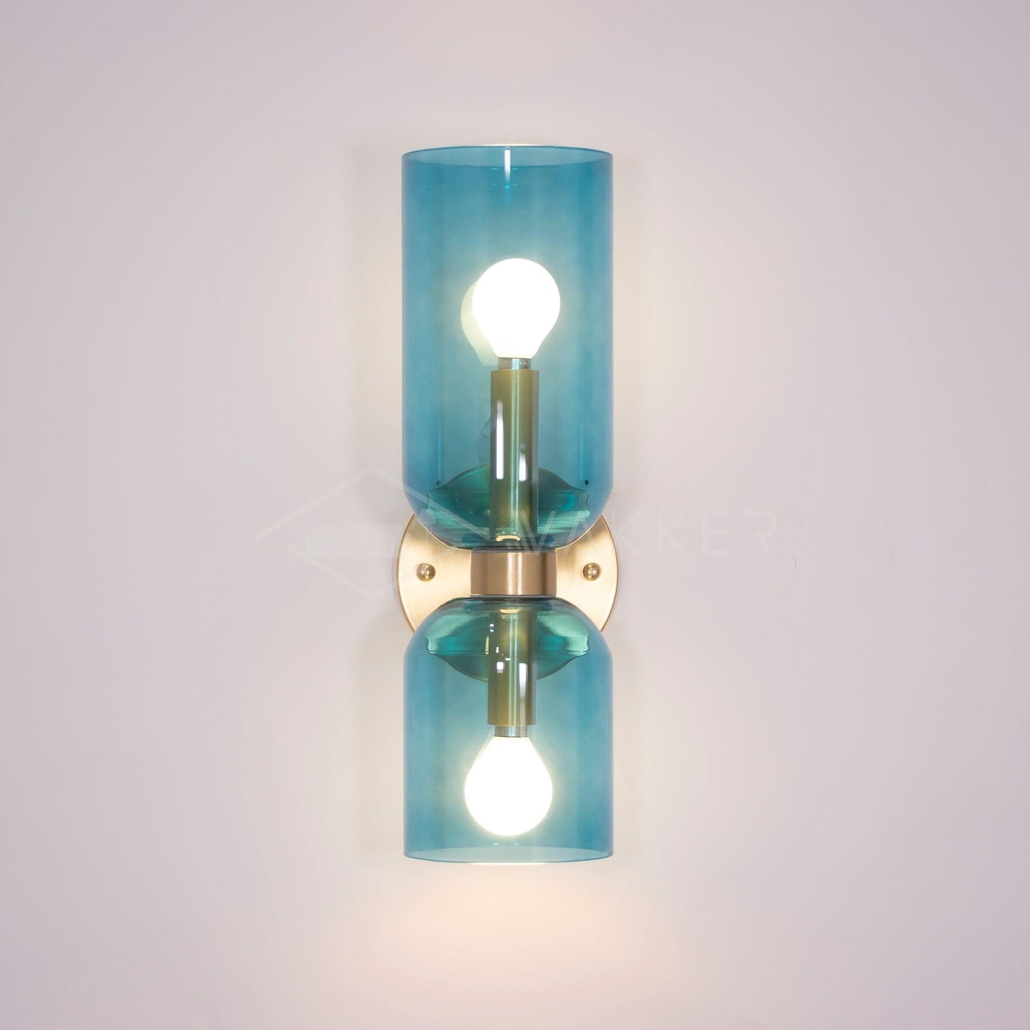 Wall Lamp Set of 2 | Opal & Smoked Glass | Satin Brass & Blackened Brass