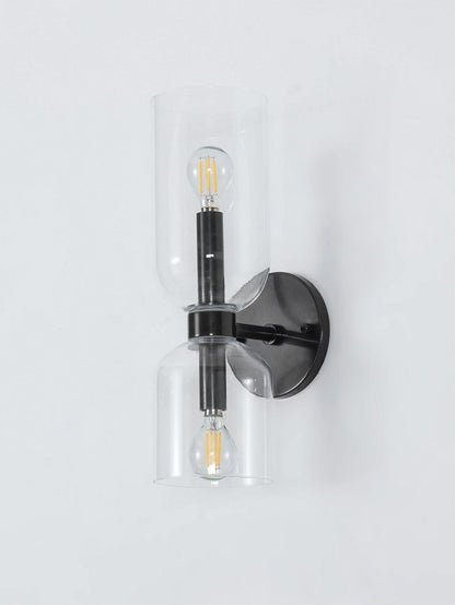 Wall Lamp Set of 2 | Opal & Smoked Glass | Satin Brass & Blackened Brass