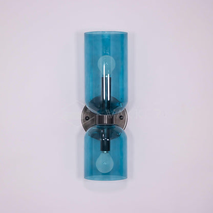 Wall Lamp Set of 2 | Opal & Smoked Glass | Satin Brass & Blackened Brass