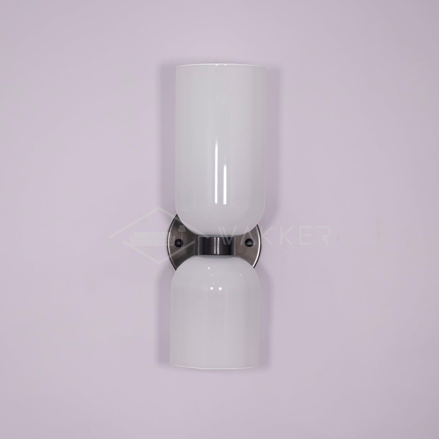 Wall Lamp Set of 2 | Opal & Smoked Glass | Satin Brass & Blackened Brass