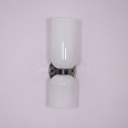Wall Lamp Set of 2 | Opal & Smoked Glass | Satin Brass & Blackened Brass