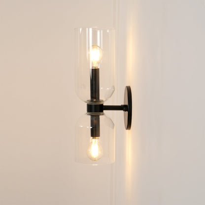 Wall Lamp Set of 2 | Opal & Smoked Glass | Satin Brass & Blackened Brass