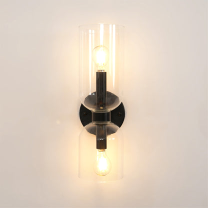 Wall Lamp Set of 2 | Opal & Smoked Glass | Satin Brass & Blackened Brass