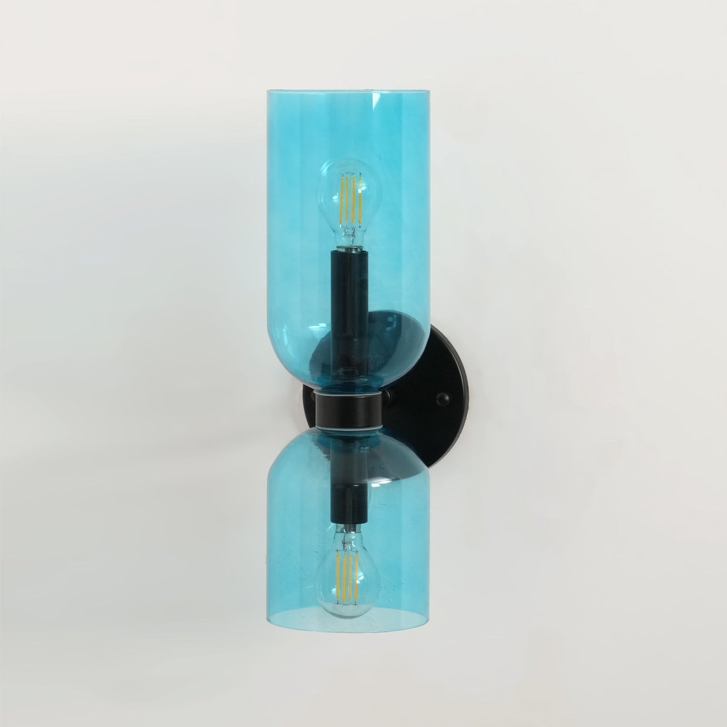 Wall Lamp Set of 2 | Opal & Smoked Glass | Satin Brass & Blackened Brass