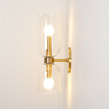 Edie Plug-In Wall Lamp | Brass & Glass | Opal, Smoke Grey, Blue Shades