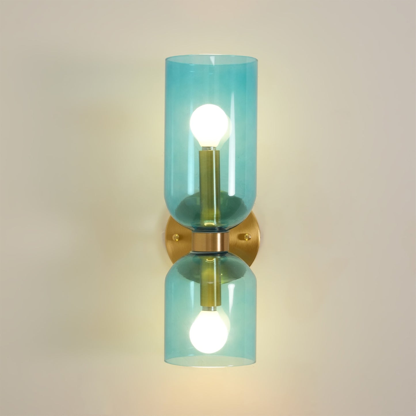 Wall Lamp Set of 2 | Opal & Smoked Glass | Satin Brass & Blackened Brass
