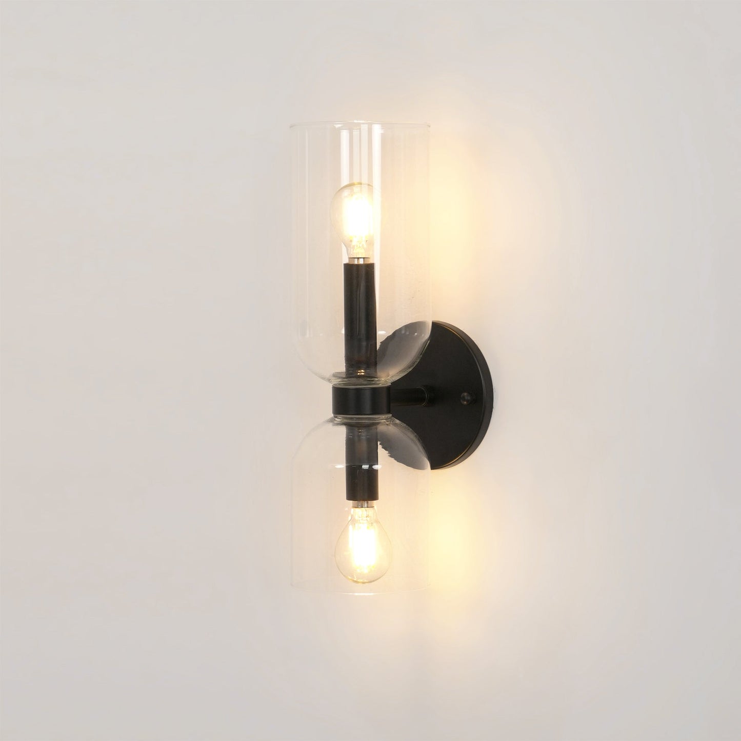 Wall Lamp Set of 2 | Opal & Smoked Glass | Satin Brass & Blackened Brass