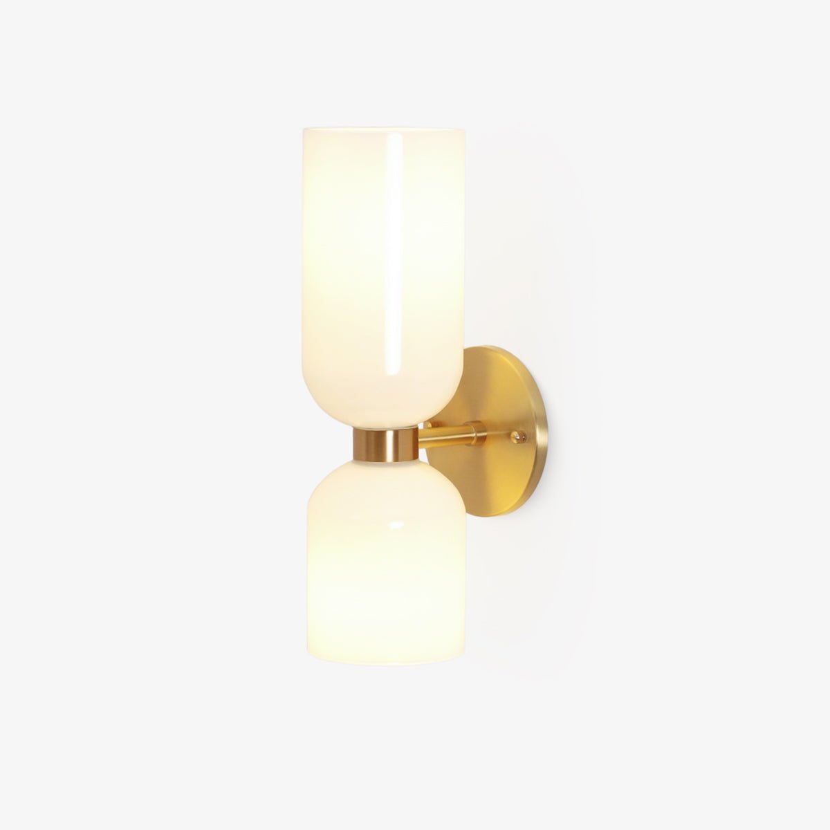 Wall Lamp Set of 2 | Opal & Smoked Glass | Satin Brass & Blackened Brass