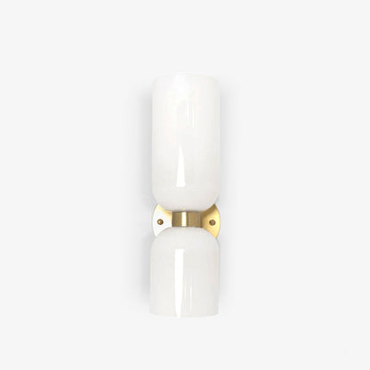 Wall Lamp Set of 2 | Opal & Smoked Glass | Satin Brass & Blackened Brass