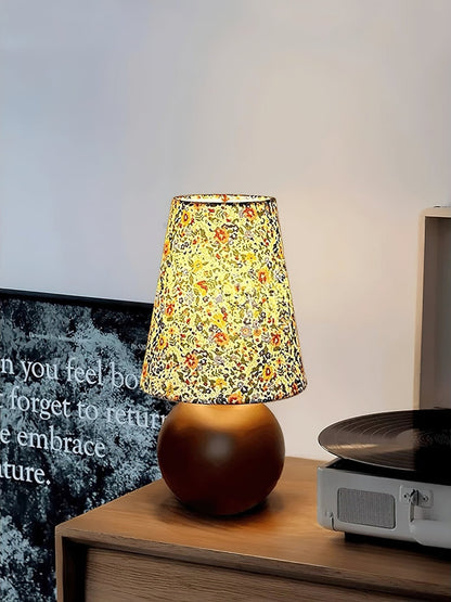 Elara Table Lamp | Floral Pattern | Brown Shade