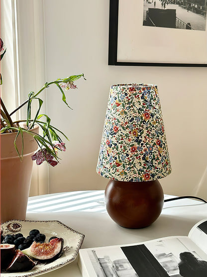 Elara Table Lamp | Floral Pattern | Brown Shade