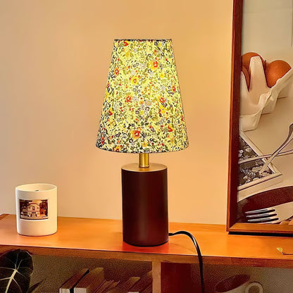 Elara Table Lamp | Floral Pattern | Brown Shade