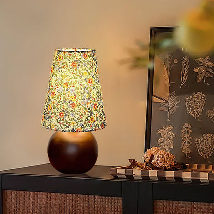 Elara Table Lamp | Floral Pattern | Brown Shade