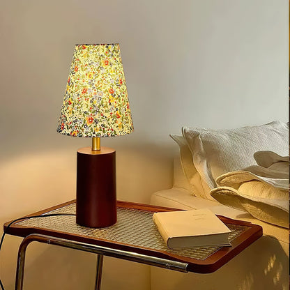 Elara Table Lamp | Floral Pattern | Brown Shade