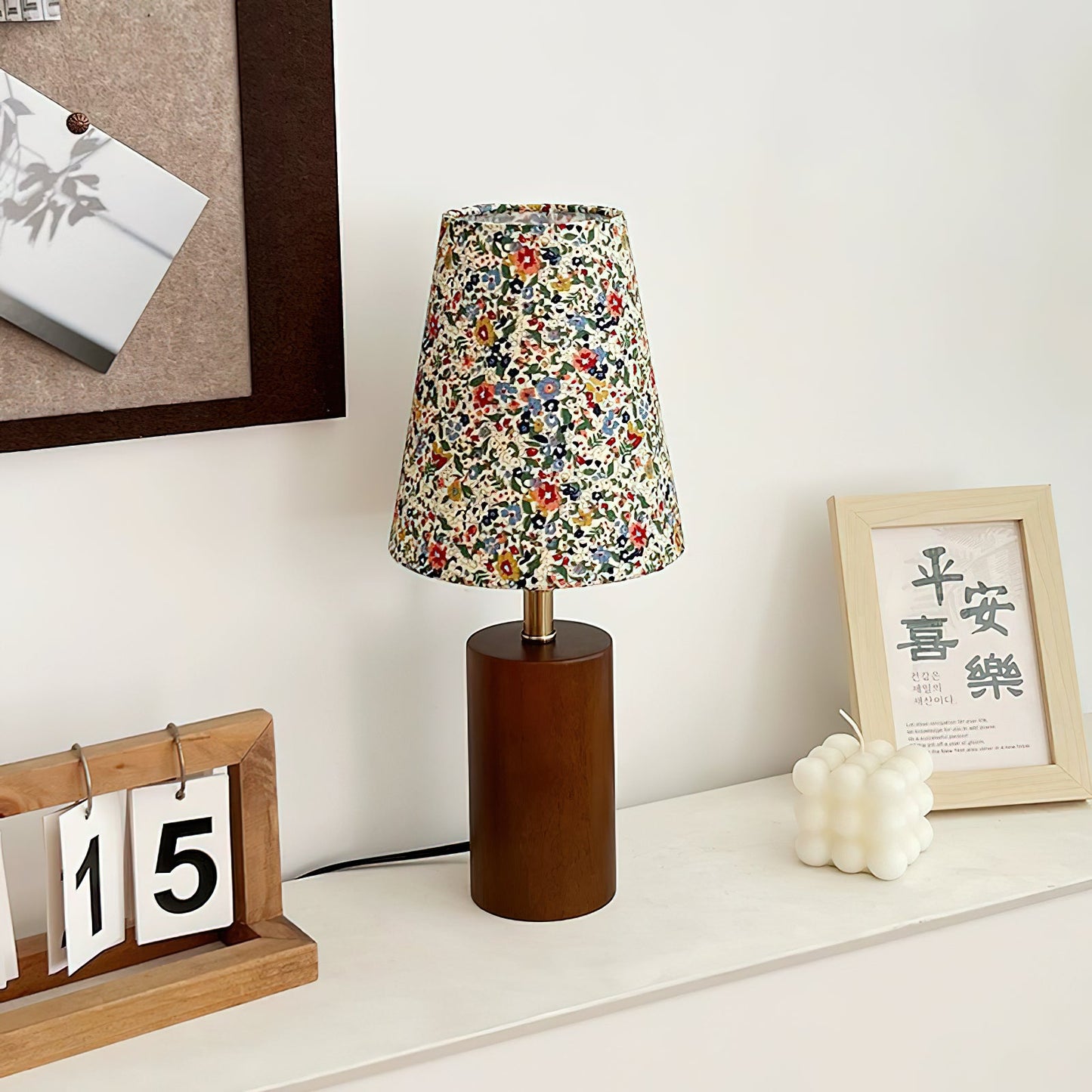 Elara Table Lamp | Floral Pattern | Brown Shade