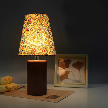 Elara Table Lamp | Floral Pattern | Brown Shade