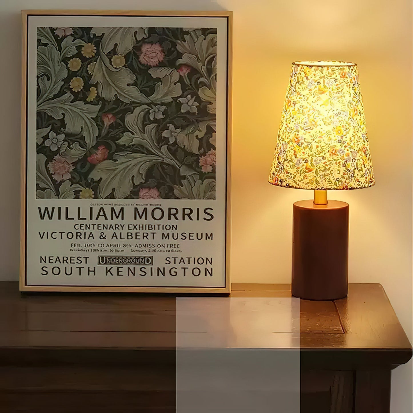 Elara Table Lamp | Floral Pattern | Brown Shade
