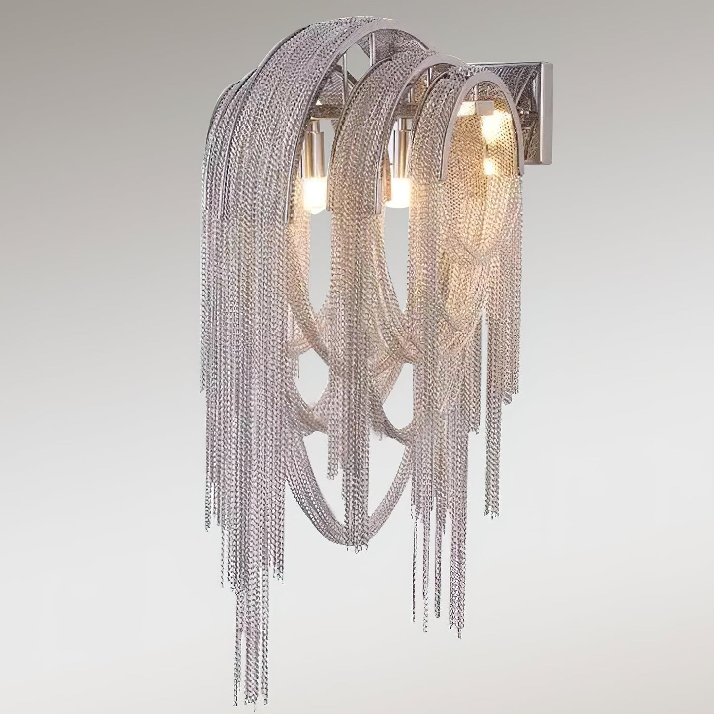 Chains Tassel Wall Lamp | Metal, Stainless Steel | Gold, Chrome