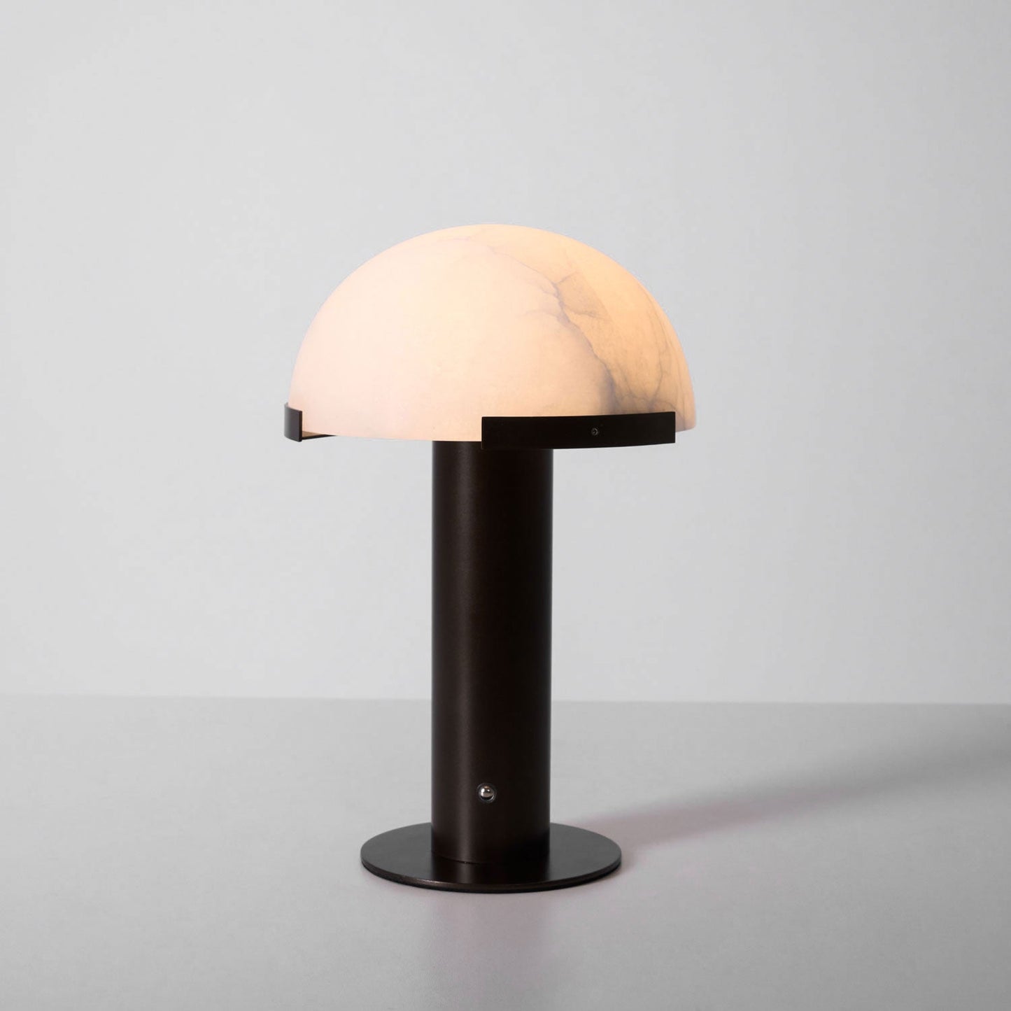 Alabaster Table Lamp | Organic Alabaster & Bronze | 30cm Diameter