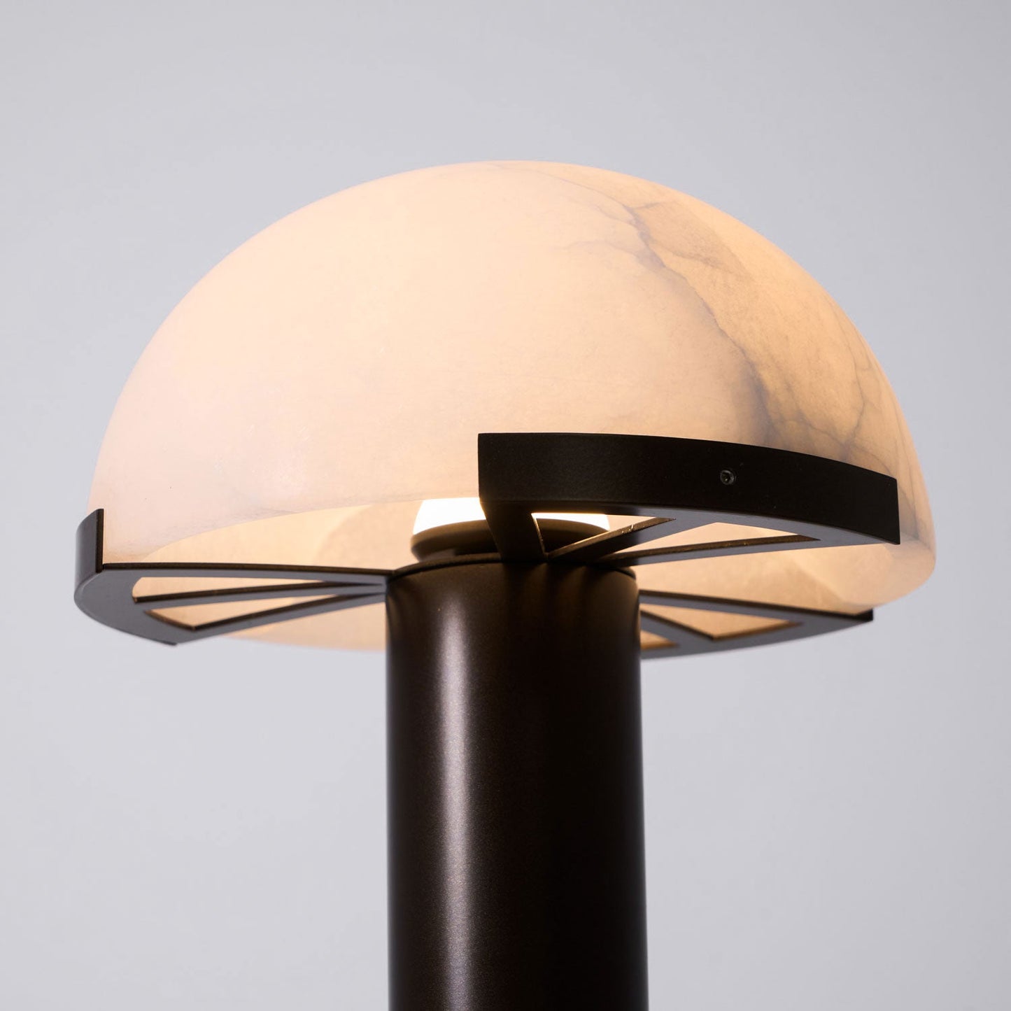 Alabaster Table Lamp | Organic Alabaster & Bronze | 30cm Diameter