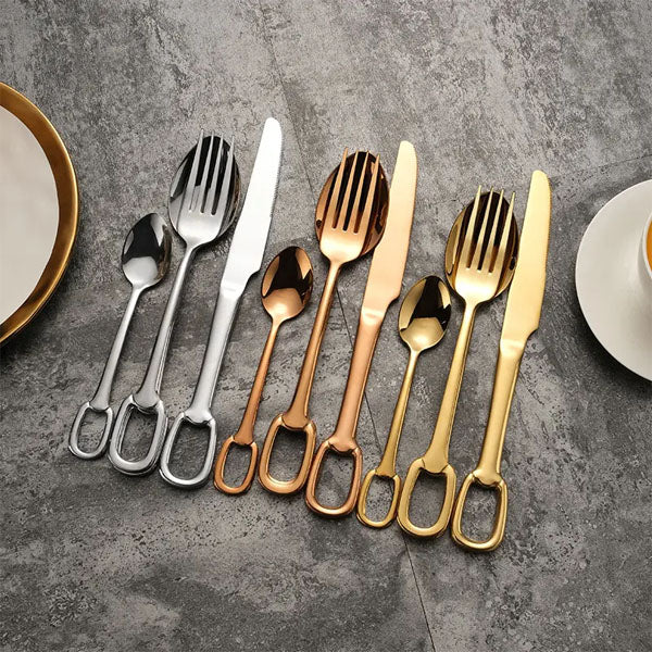 Elegance Ringlet Flatware Set | 18/10 Stainless Steel | Set of 4, 6, or 12
