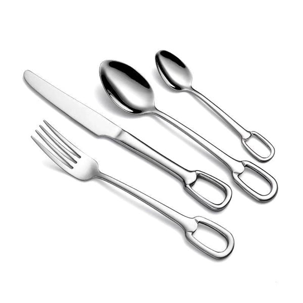 Elegance Ringlet Flatware Set | 18/10 Stainless Steel | Set of 4, 6, or 12