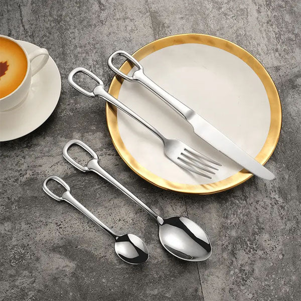Elegance Ringlet Flatware Set | 18/10 Stainless Steel | Set of 4, 6, or 12