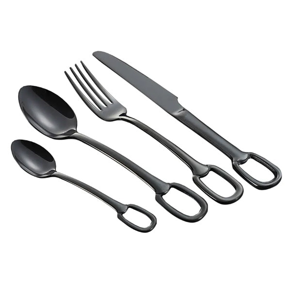 Elegance Ringlet Flatware Set | 18/10 Stainless Steel | Set of 4, 6, or 12