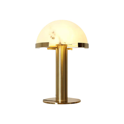 Alabaster Table Lamp | Organic Alabaster & Bronze | 30cm Diameter