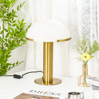 Alabaster Table Lamp | Organic Alabaster & Bronze | 30cm Diameter