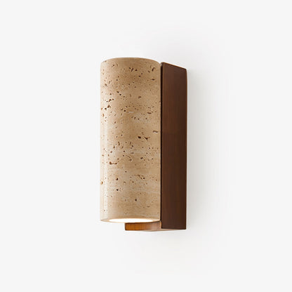 Elevate Wall Lamp | Travertine & Wood | Yellow Travertine