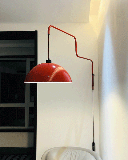 Wall Lamp | Adjustable Metal Shade | Red, White, Black