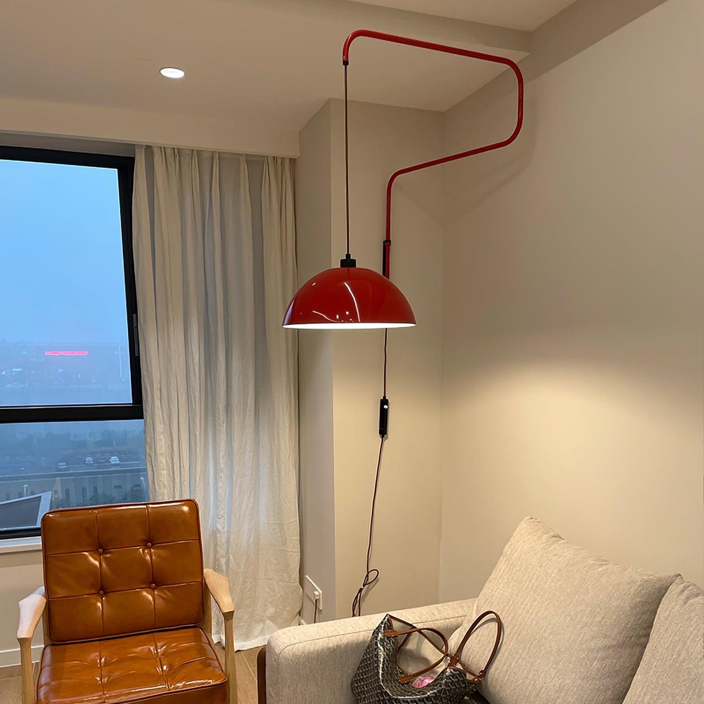 Wall Lamp | Adjustable Metal Shade | Red, White, Black