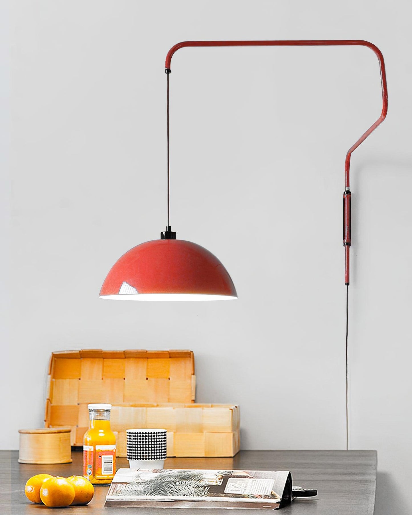 Wall Lamp | Adjustable Metal Shade | Red, White, Black