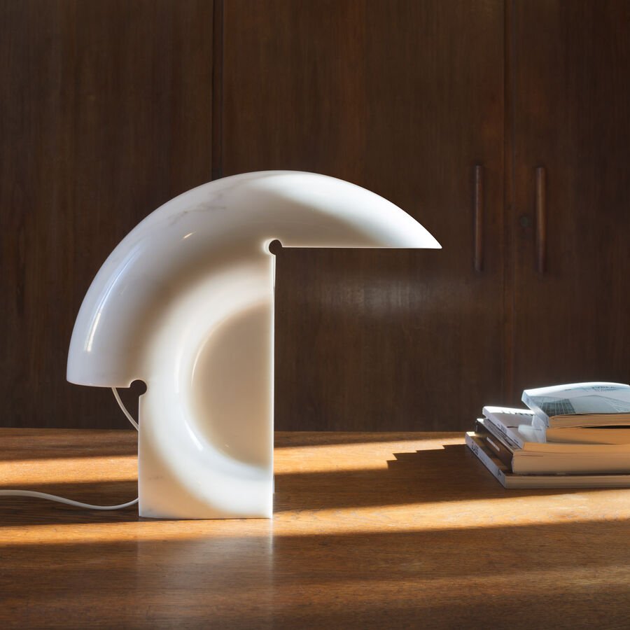 Elios Marble Table Lamp | Marble | White