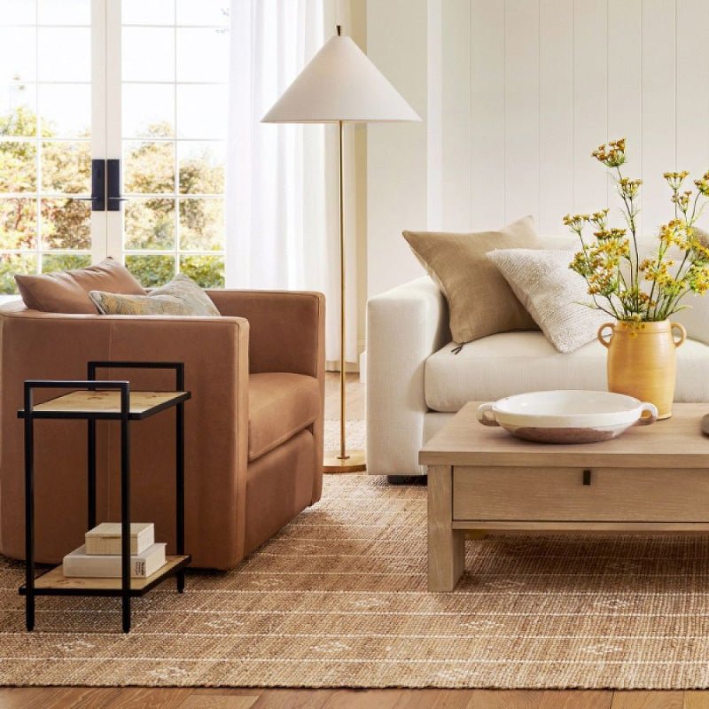 Floor Lamp | Gold Metal & Fabric | 156cm Height
