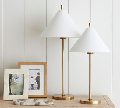 Ellis Table Lamp | Metal, Fabric | Gold, Black