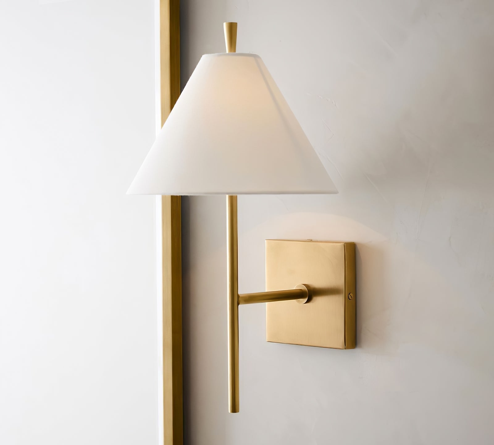 Ellis Wall Light | Brass Frame | White Shade