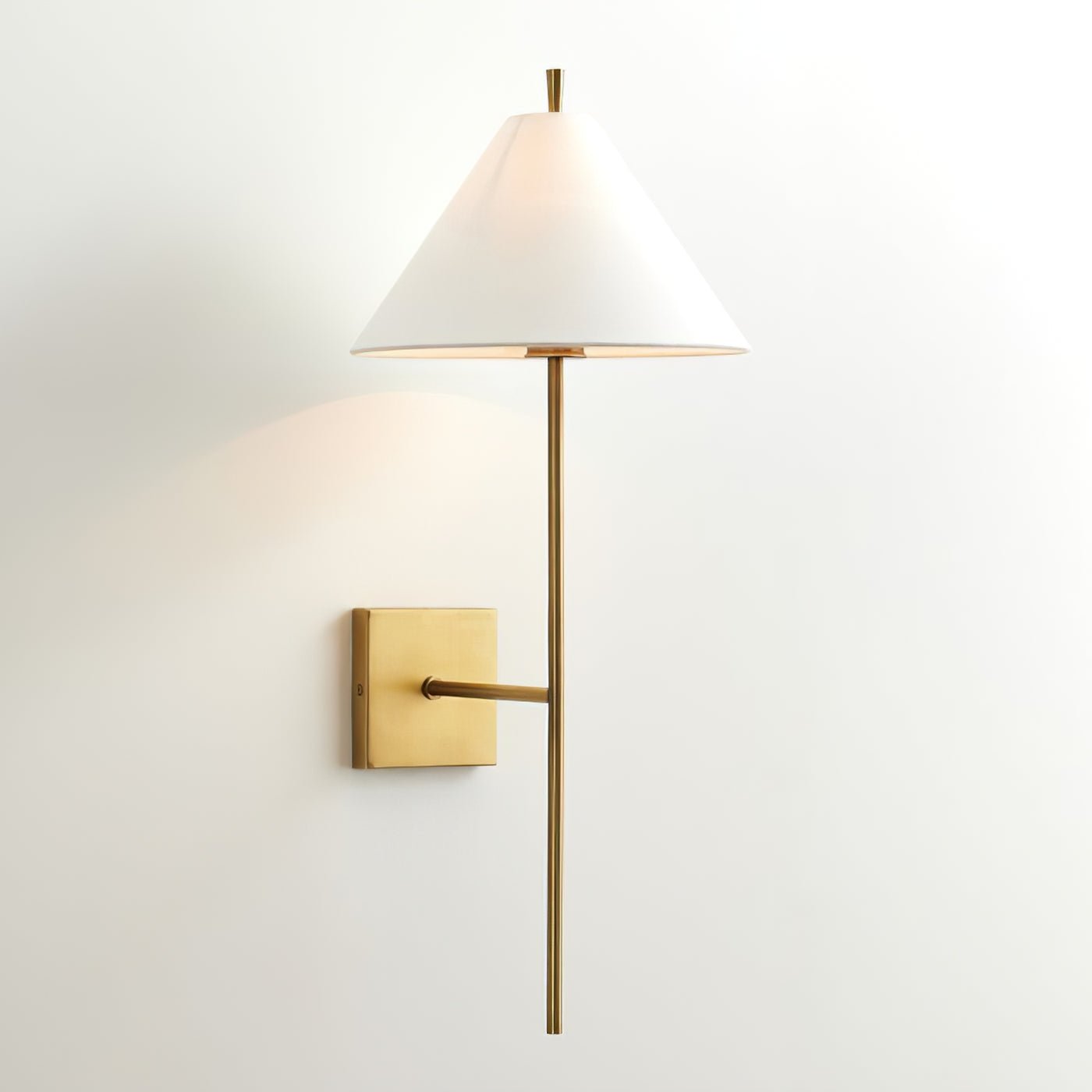 Ellis Wall Light | Brass Frame | White Shade