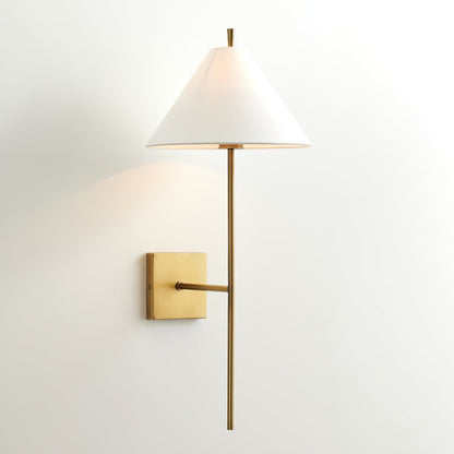 Ellis Wall Light | Brass Frame | White Shade