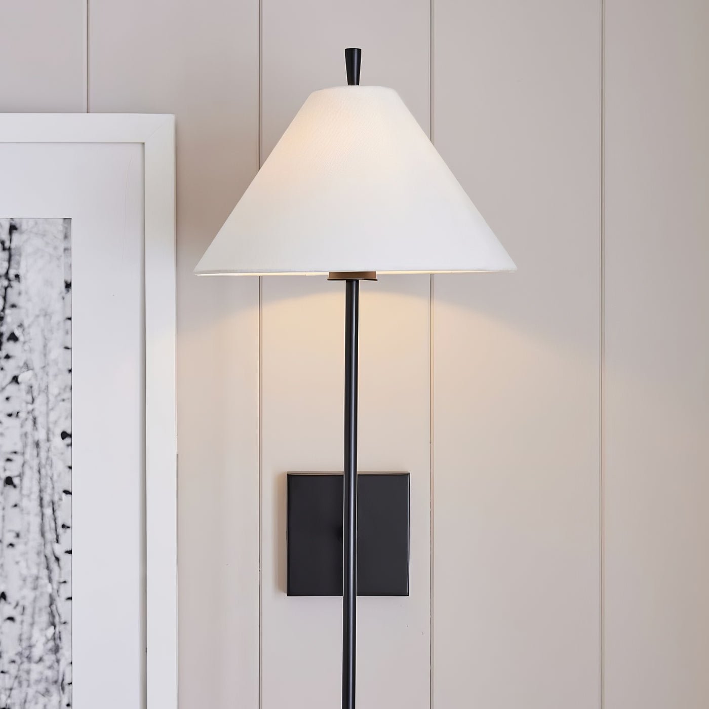 Ellis Wall Light | Brass Frame | White Shade