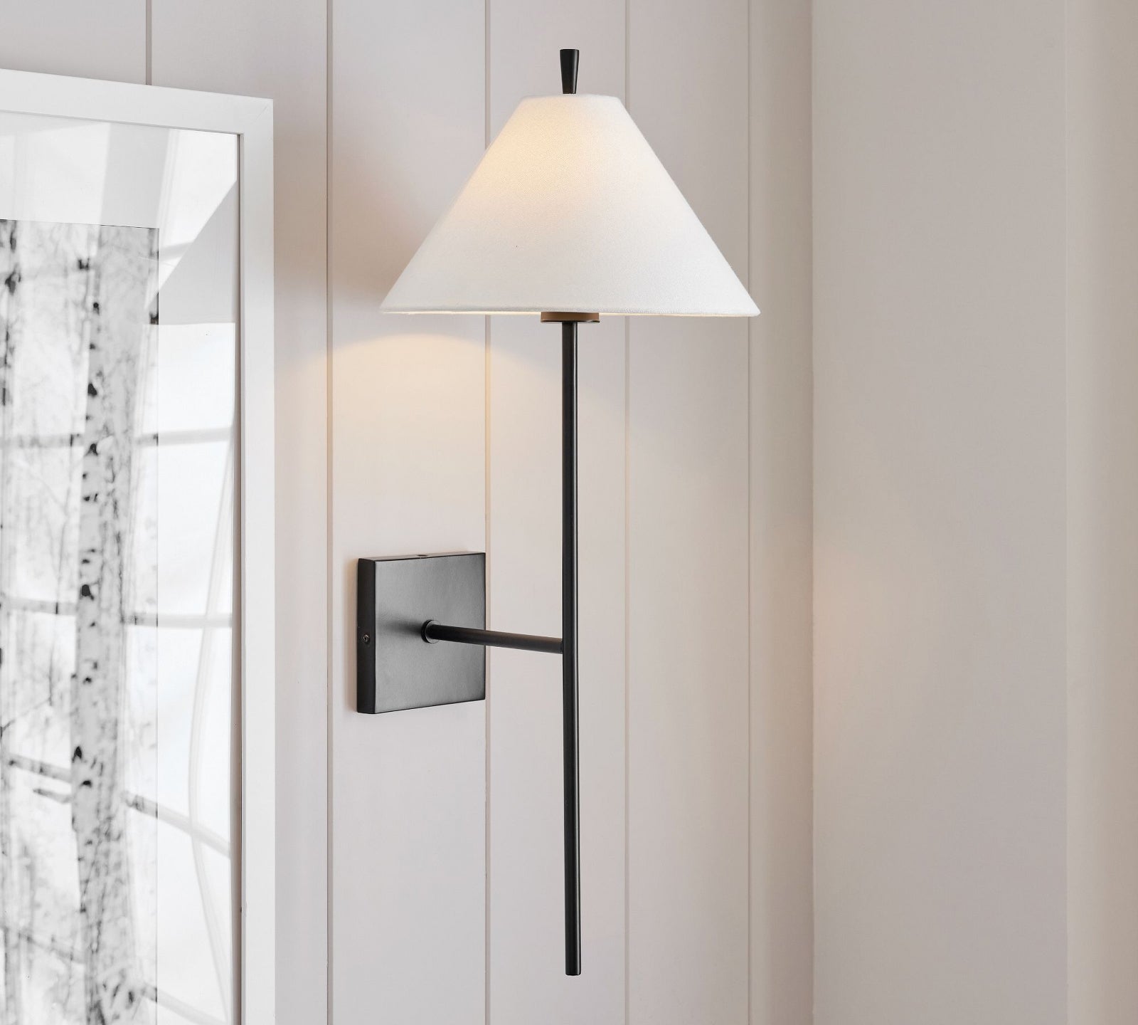 Ellis Wall Light | Brass Frame | White Shade