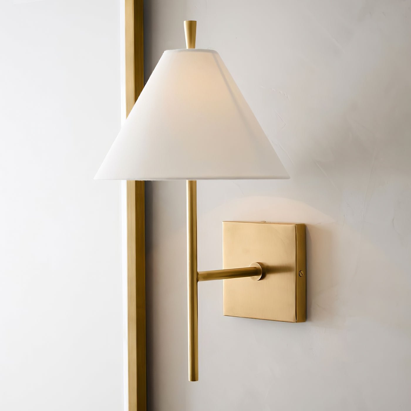 Ellis Wall Light | Brass Frame | White Shade