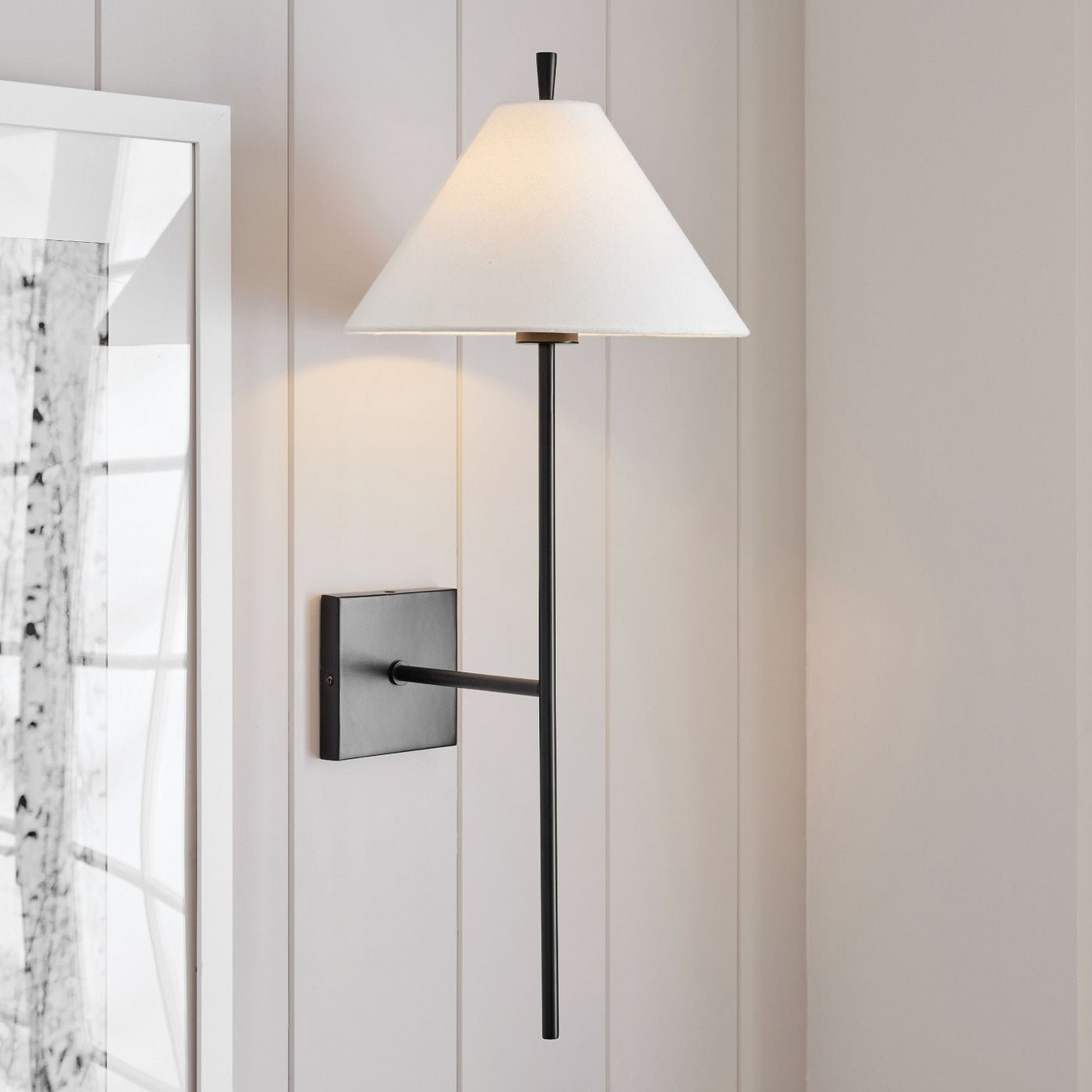 Ellis Wall Light | Brass Frame | White Shade