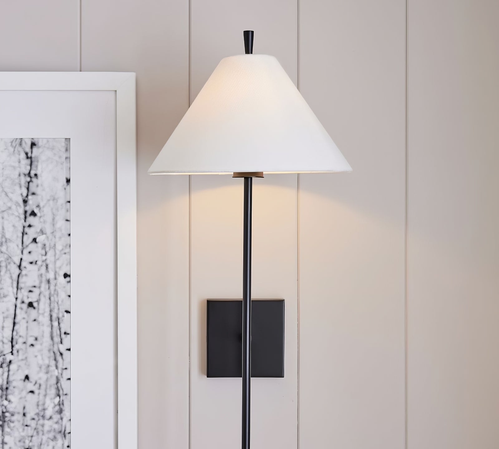 Ellis Wall Light | Brass Frame | White Shade
