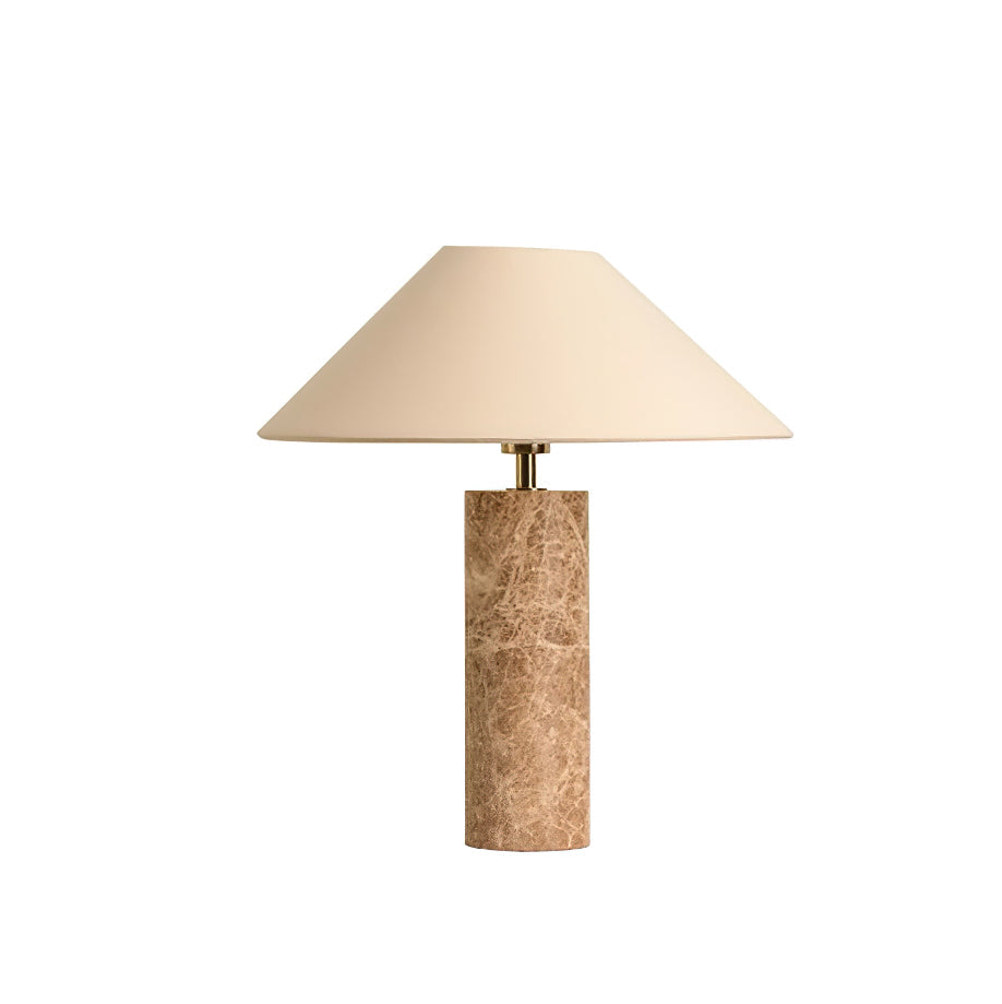Marble Table Lamp | Beige Marble Base | Modern Design