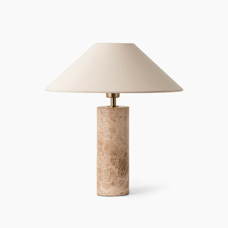 Marble Table Lamp | Beige Marble Base | Modern Design