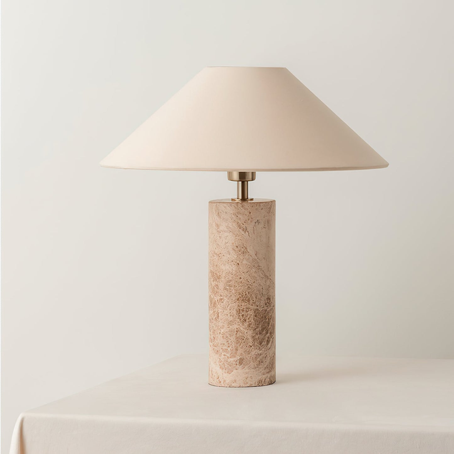 Marble Table Lamp | Beige Marble Base | Modern Design