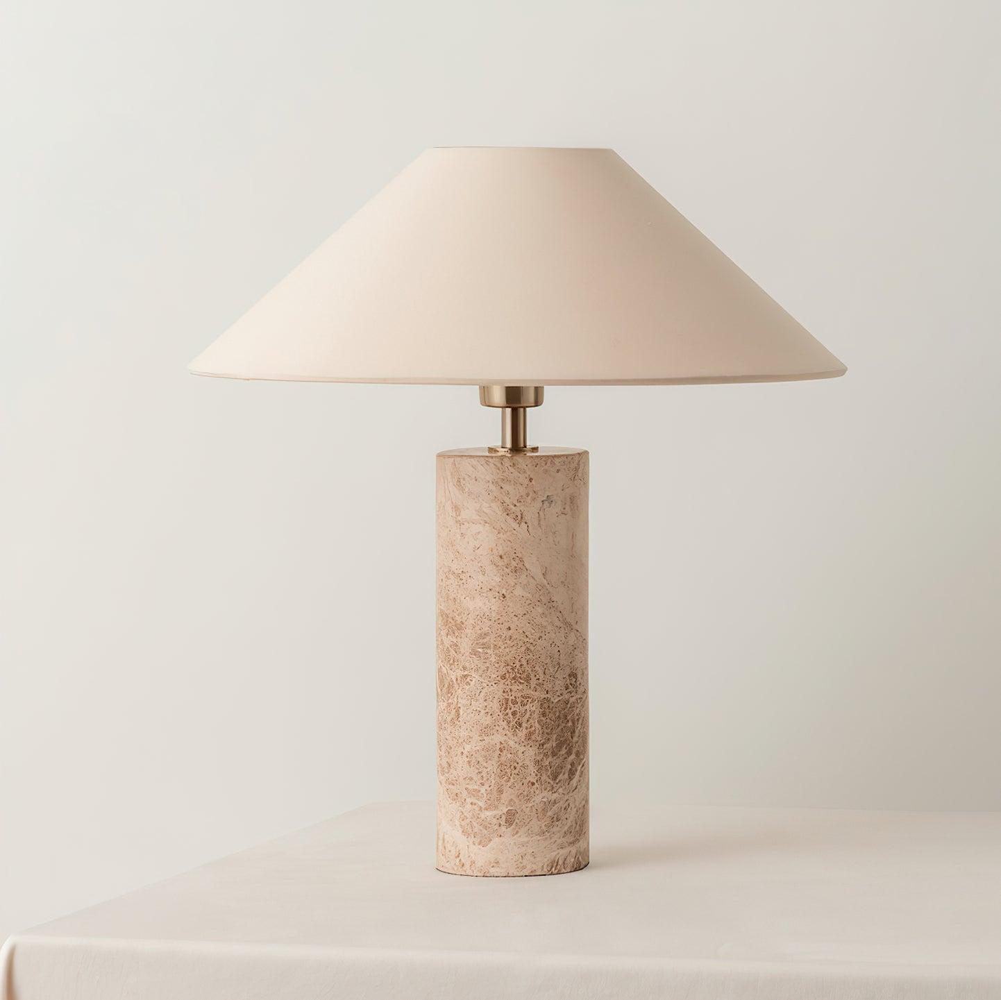 Marble Table Lamp | Beige Marble Base | Modern Design